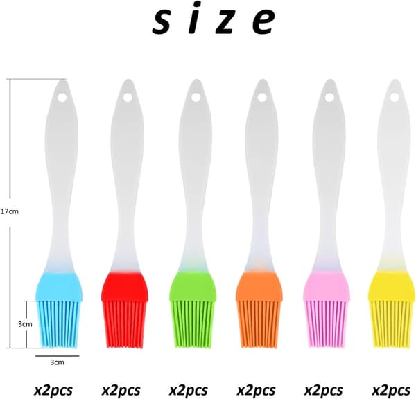 12 Pieces Baking Brushes, Kitchen Grill Oil Brushes, Baking Brushes, High Temperature