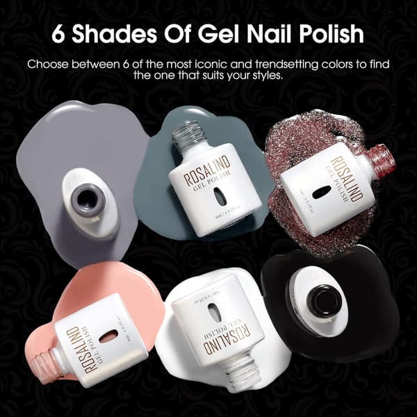 UV Nagellack 6 Farben Weiß Rosa Hellrosa Neon Rosa Glitter Rosa Schellack Set