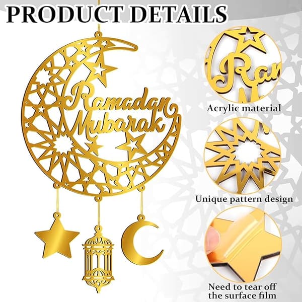 Ramadan Decoration Moon Acrylic Eid Mubarak Ramadan Kareem Decorations