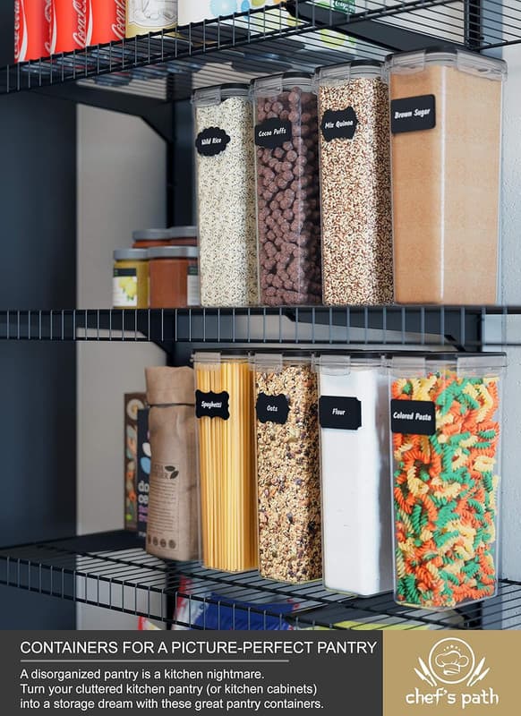 Matförvaringsbehållare (4-pack | 2,8 L) - Matbehållare för kök och skafferiorganisation