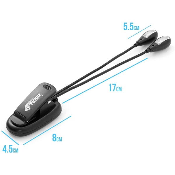Dual Head Music Stand Light med 4x LED