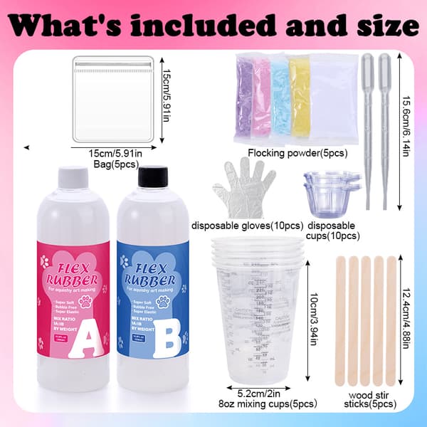 Taba Squishy Kit Suuri Hylje Silikonimuotti 50 50ML Kit