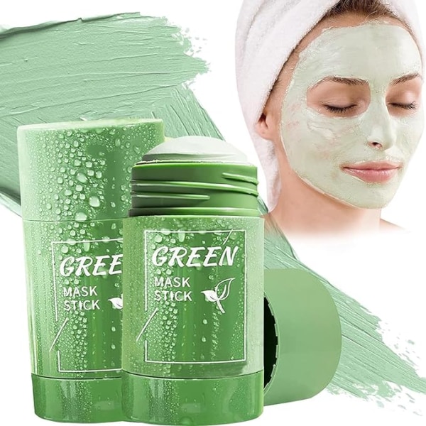 2 stycken gröna maskpinnar, grönt te