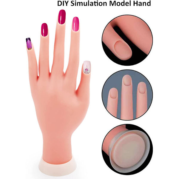 Akryl Nail Practice Hand, 200st Nail Tips