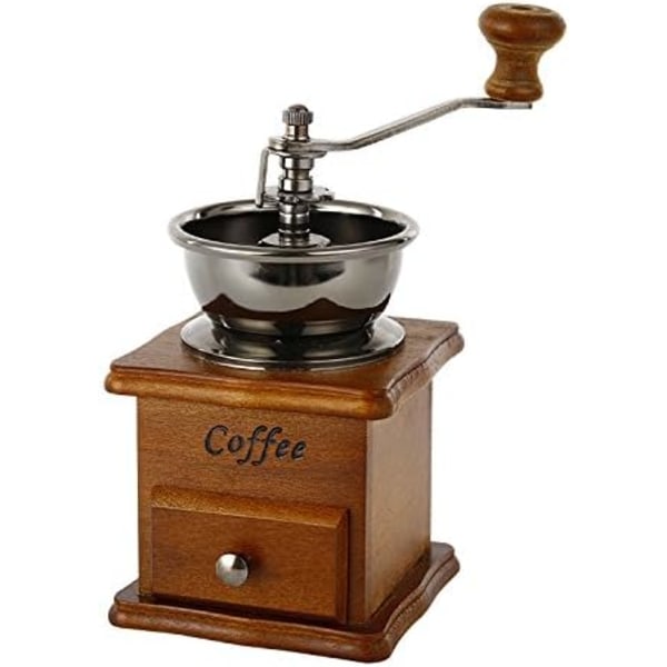 Manual Coffee Grinder Coffee Bean Grinder Retro Style Hand Grinder Cast Iron (17.5 x 10.5 x 10.5cm)