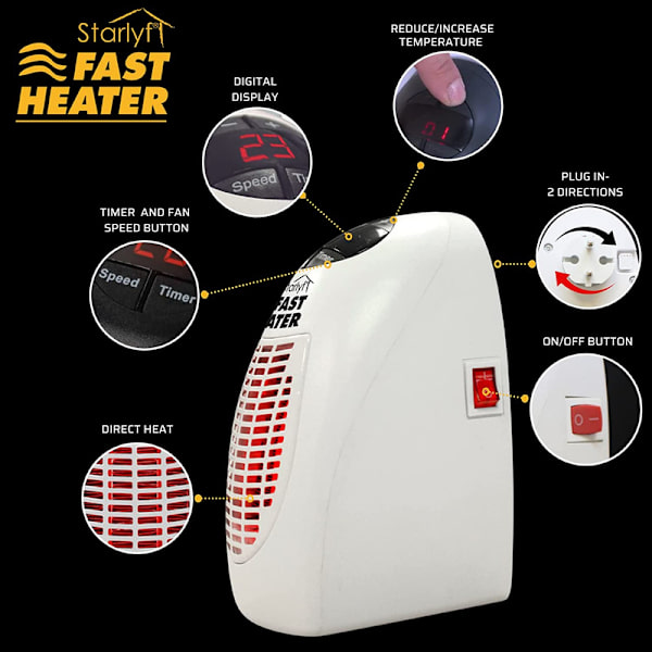 Värmefläkt Fast Heater Deluxe, 400 W,