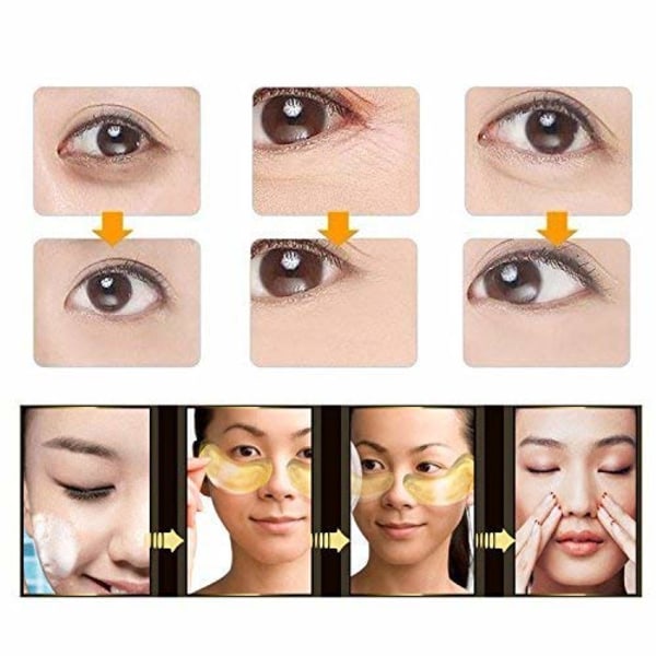 10 par 24K Gold Powder Gel Collagen Eye Mask, Collagen Eye