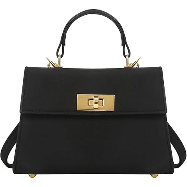 dam crossbody bag svart läder axelväska handtag väska handväskor axelväska
