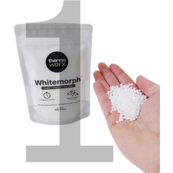 Whitemorph 100 g Handformbar bioplast smälter, formbar och återanvändbar.