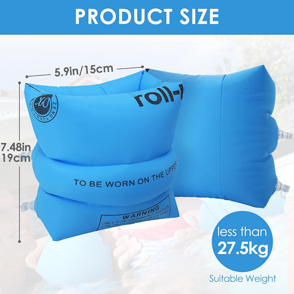 Armbands, Swimming float for kids, inflatable armbands pool floats rolled up sleeves for kids