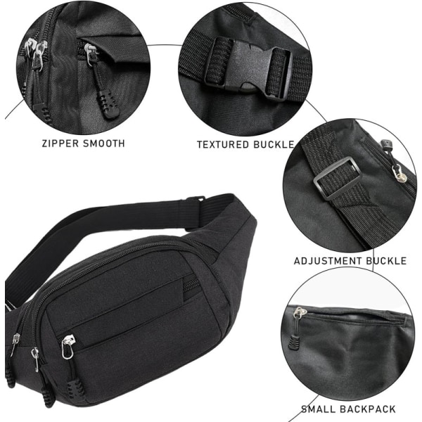 1pc Casual Hip Bag, Large Hip Bag, Waterproof Commuter Bag, Adjustable Shoulder Strap, Mobile Phone Pocket,