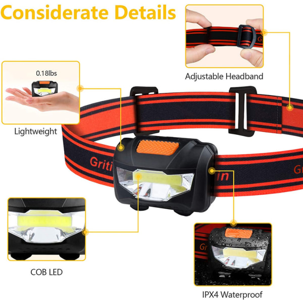 2-Packs Superstark pannlampa  Waterproof Headlamp LED