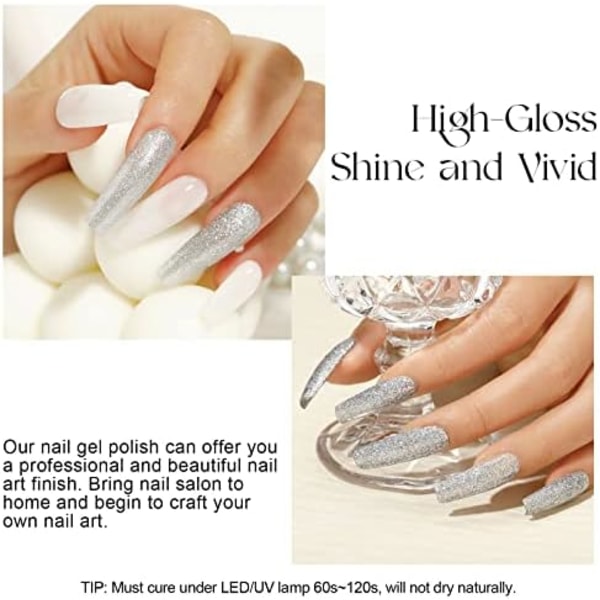 Gellackset med 6 Färger 5ml Ljusrosa Mörkrosa Glittrande Rosa Shellac Gellack UV-set Gellack