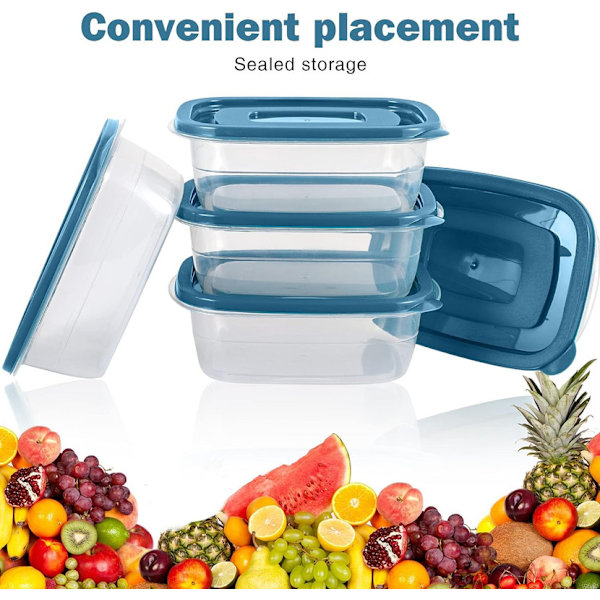 Rektangel plast portionslåda set med löd mat förvaringsbox behållare set mat förvaring 5 st