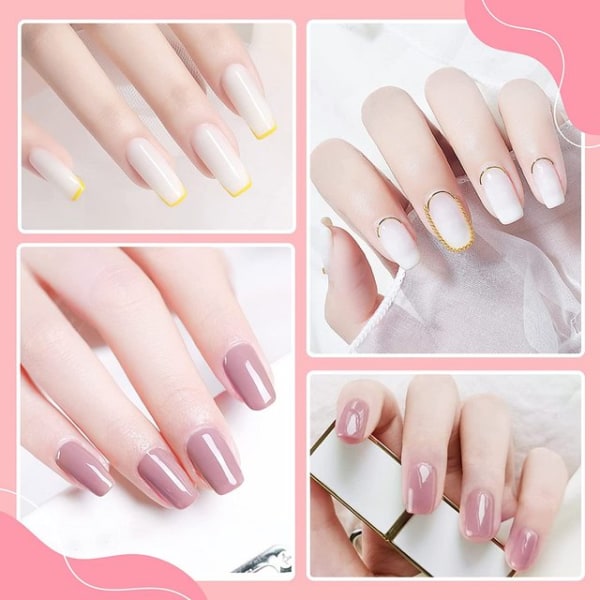 Gel Nail Polish White and Pink Color 2pcs 15ML