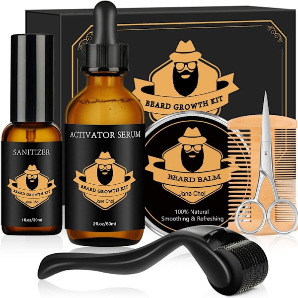 Beard tillväxtkit för män, Jane Choi Beard Derma Rolle