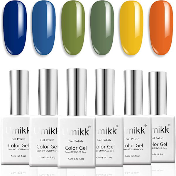 Gel nagellack 6 färger Set Bright