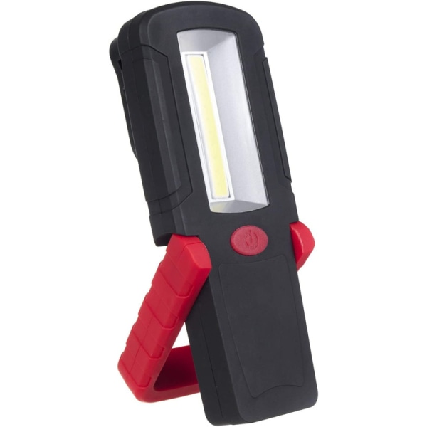 Bärbar uppladdningsbar handarbete COB LED-lampa, 3W, svart/röd