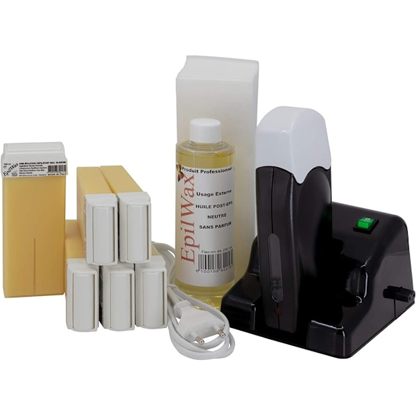 Complete Hair Removal Wax Kit with Modular Base 100 Strips and Wax Oil