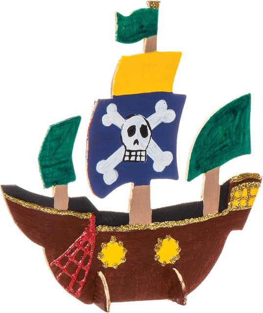 Piratskepp av trä Set in 6 delar 3D piratskepp