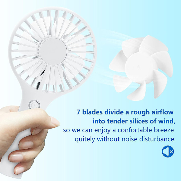 Handheld Portable Fan Electric Desk Fan with 7 Blades and 3 Speed