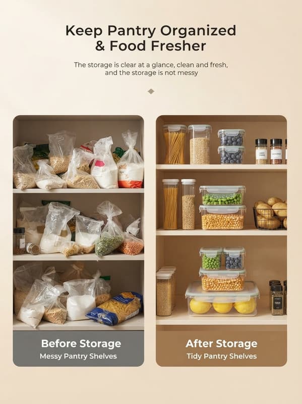 Food Storage Containers with Lids, 7-pack, Airtight and Leak-proof, Stackable BPA-free