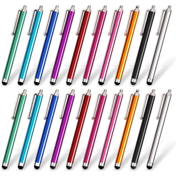 Stylus Pen Set of 20 Pack, Universal Capacitive Touch Screen Compatible with iPad, 10 Colors