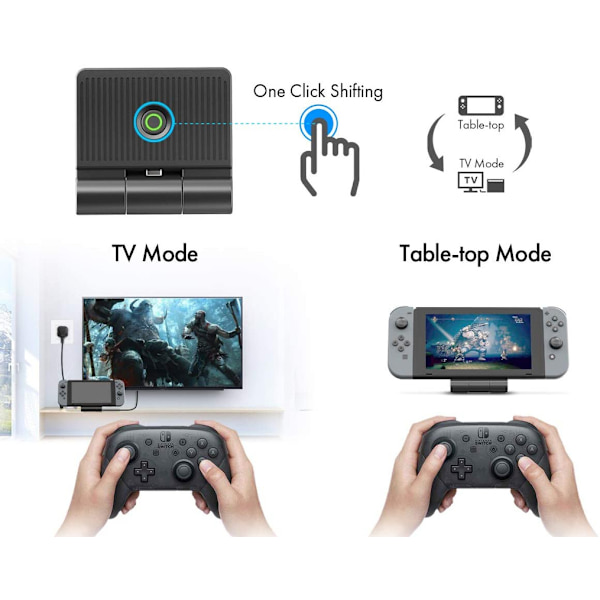 Nintendo Switch TV-dockningsstation, hopfällbar laddstation