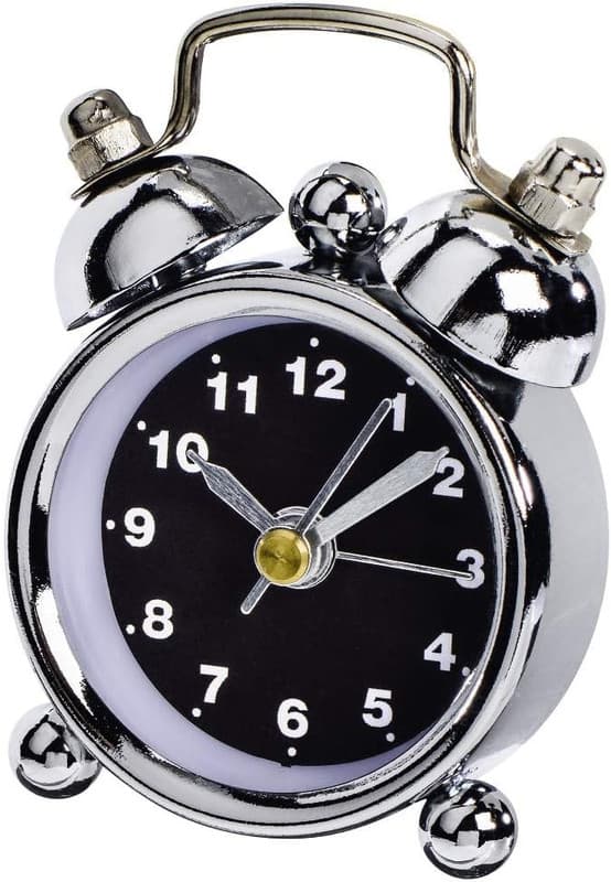 Analog alarm clock including battery (retro clock with alarm function,