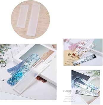 2pcs Resin Molds Set Bookmark Epoxy DIY Rectangle Silicone Mold Making Epoxy Resin Jewelry Craft Tools