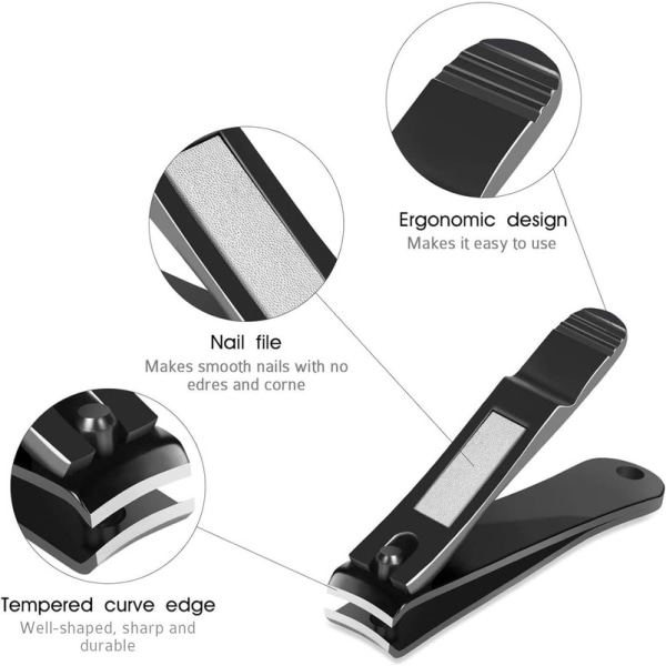 Nagelklippare, svart, 2 st