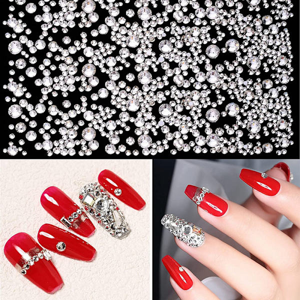 3 800 st strasstenar, nagelkonst, nagelpärlor,