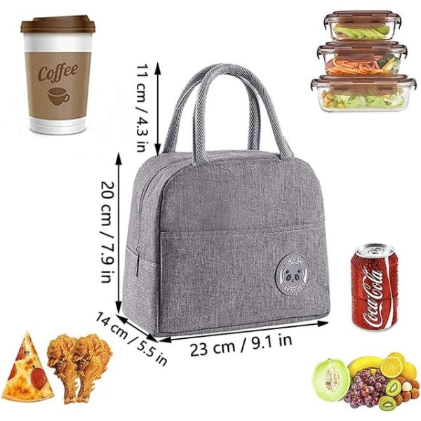 2 Pieces Lunch Bag, Picnic Bag, Thermo Bag Small for Women, Adults, Students and Children