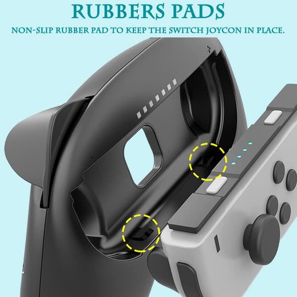 8-i-1 Switch Joycon-tillbehörsuppsättning, 2 Switch-ratt med 4 joystick-hattar,