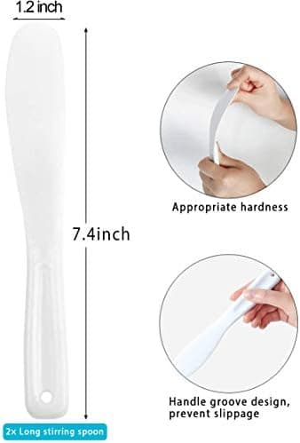 Silicone Epoxy Brush Stirring Stick Set Stirring Tool Mixing Spoon and Scraper DIY Tool for Epoxy Resin Liquid