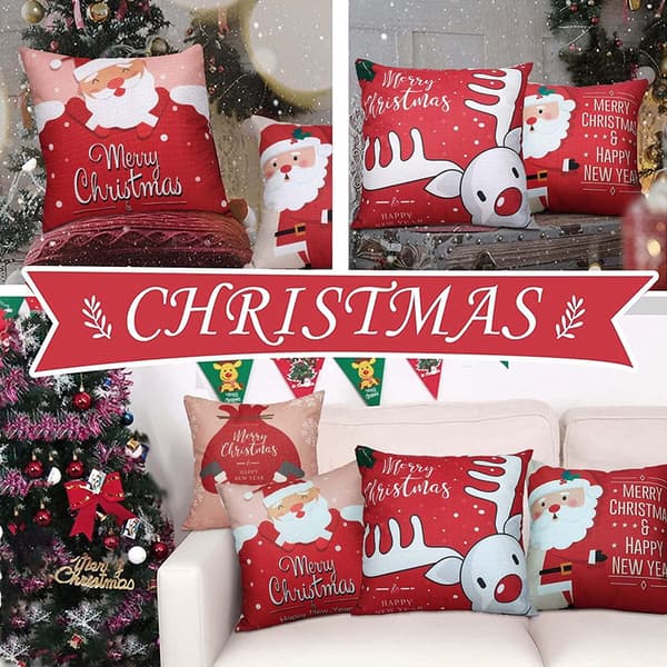 4 Pieces Pillowcase Christmas,45X45Cm)