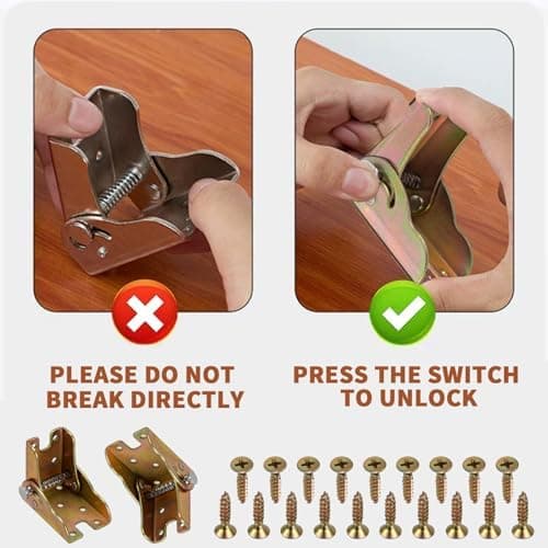 4 x Table Legs, Folding Hinge with Locking, Table Legs, Folding Hinges, Locking, Table Legs, Support Holder,