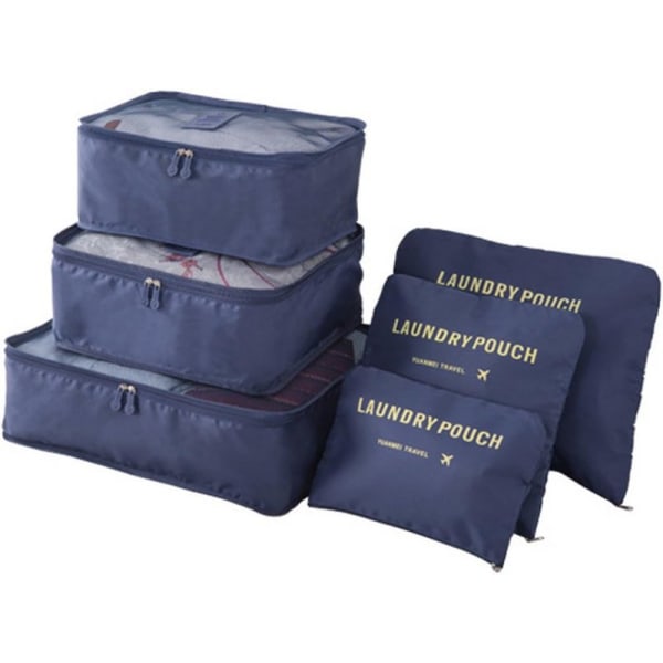 Förvaringskuber för resväska, 6-packs set med 3 resväska Organizer -väskor