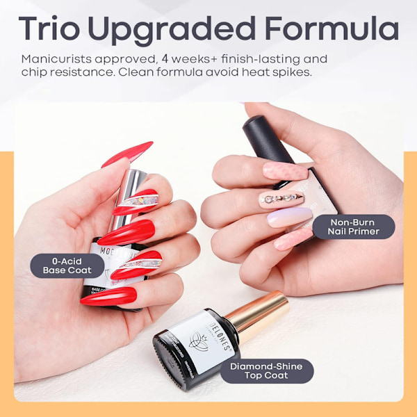 Topp- och baslack nagelprimer 10 ml x 3 gellack UV LED nagellack
