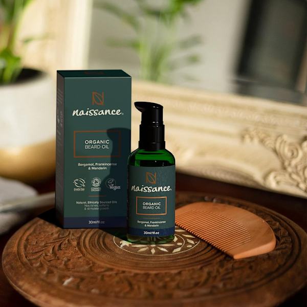 Skäggolja 30ml & Träkam Set