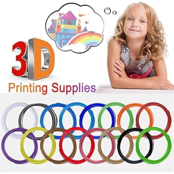 3D Filament 3D Pen PLA 3D Pen Filament 20 Colors 1.75mm 5M (16.4ft) Each Color