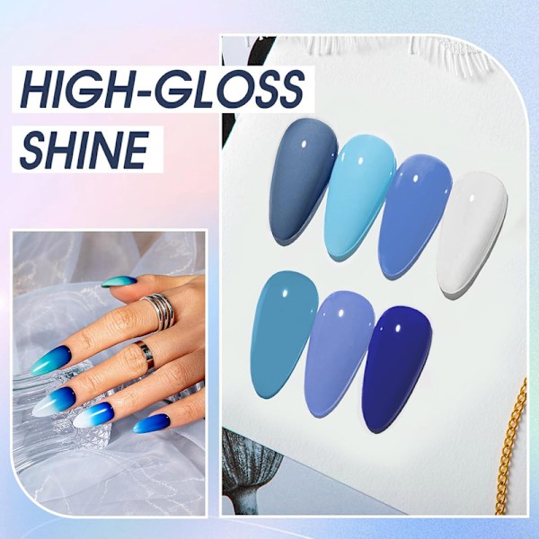 UV-nagellack 12 stycken Vit Rosa Lila Silver