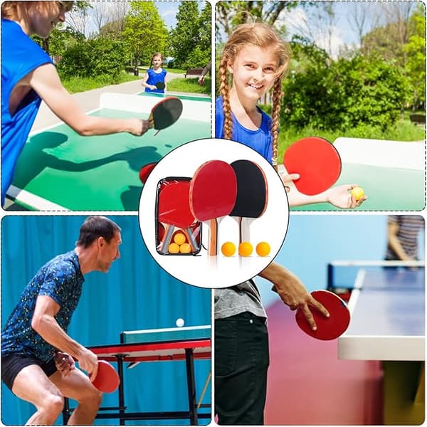 Table Tennis Racket Set, Professional Table Tennis Set, Including Sturdy Carry Bag