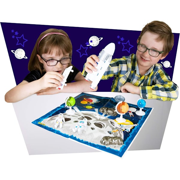 Lekset - Deluxebase Space Space Set med rymdfigurer. Stor rymdleksakspåse, inkluderar rymdfärja, raket och astronauter