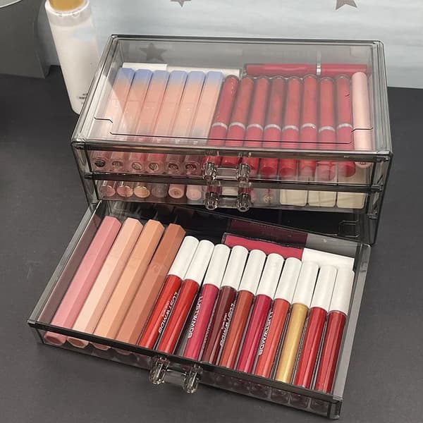 Makeup Storage, 360° Rotation, Perfume Storage, Lipstick, Lipstick Brushes, Makeup Storage with Adjustable