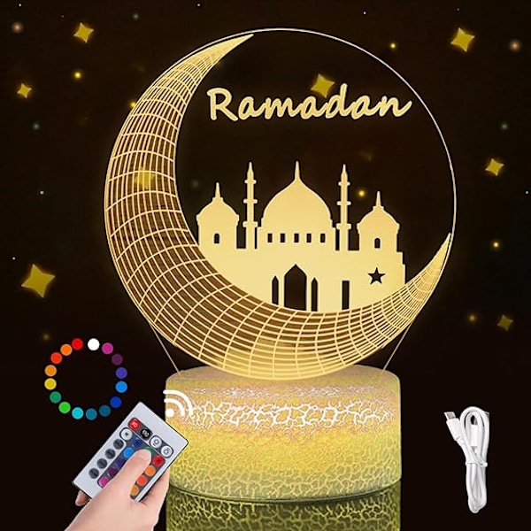 Ramadan Decoration Led Lamp, Ramadan Decoration, Eid Ramadan Decorative Fairy Lights 16 Colors
