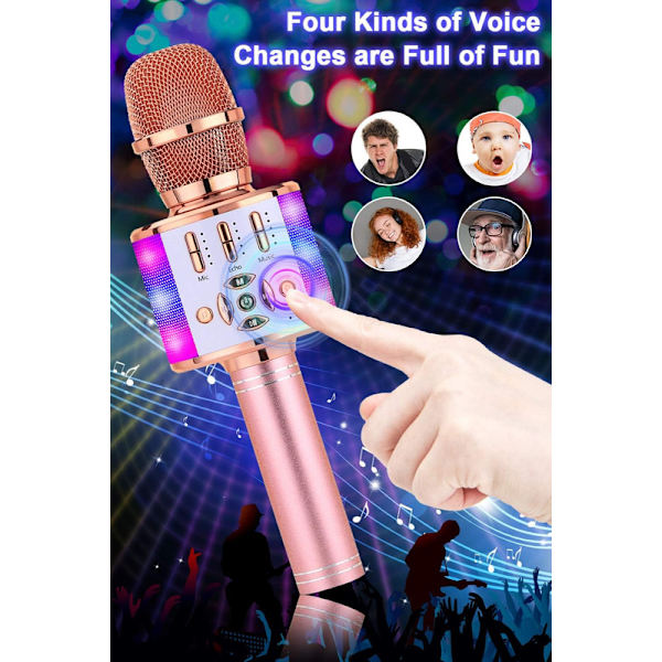 Trådlös karaokemikrofon magic ljud 4 i 1 Bluetooth karaokemaskin Vuxen bilmikrofon