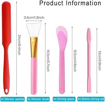 Silicone Epoxy Brush Stirring Stick Set Stirring Tool Mixing Spoon and Scraper DIY Tool for Epoxy Resin Liquid