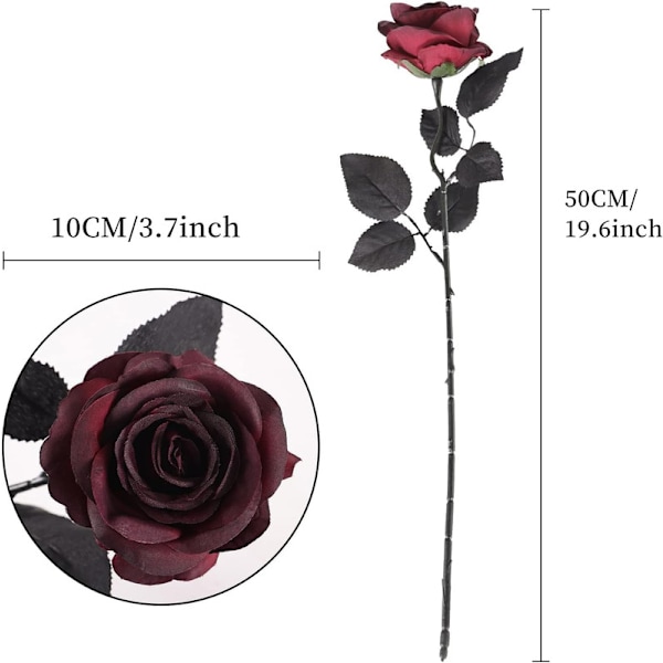 10Pcs Artificial Flowers Silk Roses Flowers Long Stem Fake Roses Flowers Bouquet for Home Wedding Party