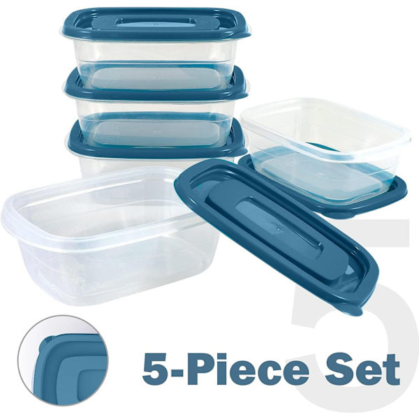 Rektangel plast portionslåda set med löd mat förvaringsbox behållare set mat förvaring 5 st